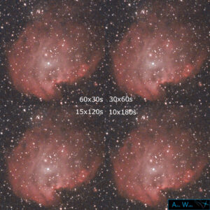 Belichtungszeit NGC 2174 – Affenkopfnebel